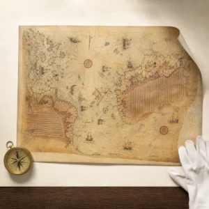 Modern unframed reproduction of the 1513 Piri Reis world map