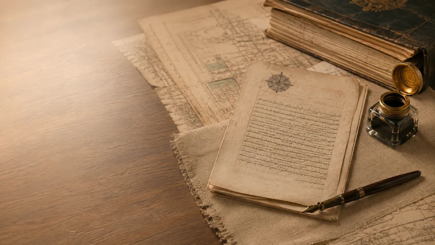 Decorative historical document displayed against a neutral archival background