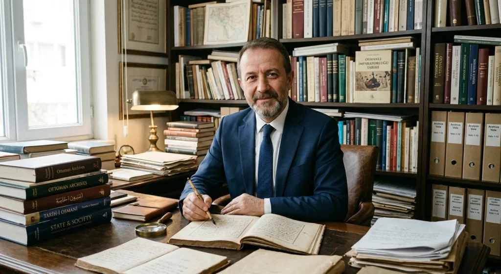 Ottoman historian and archival researcher in a professional study